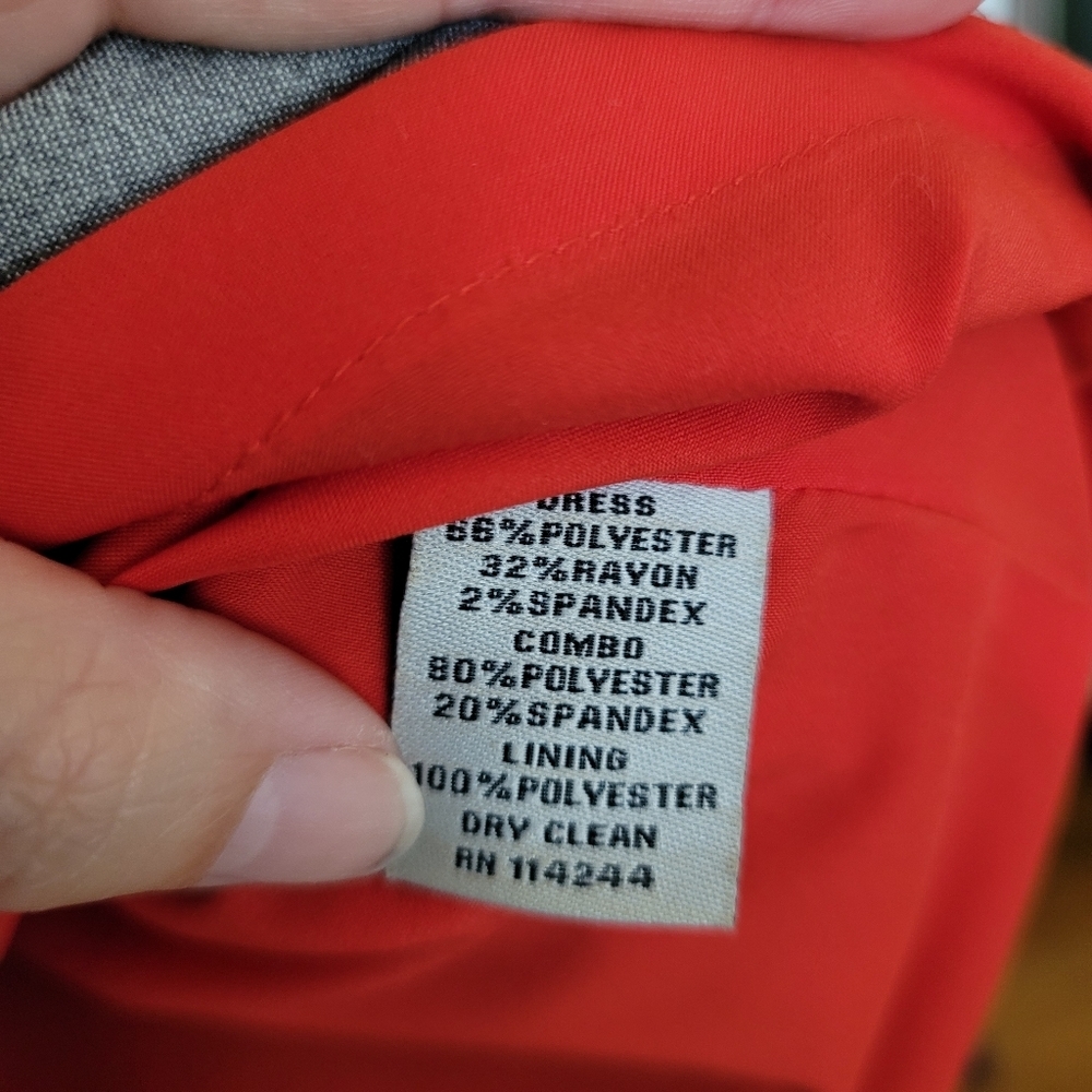 Eliza J Dress Womens Size 6 Red Gray Colorblock 3/4 Sleeve - Picture 8 of 10